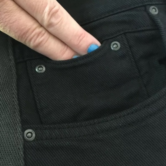 Zara Man 32 Black Loose Fit Jeans Stripe Down Leg - Picture 7 of 7